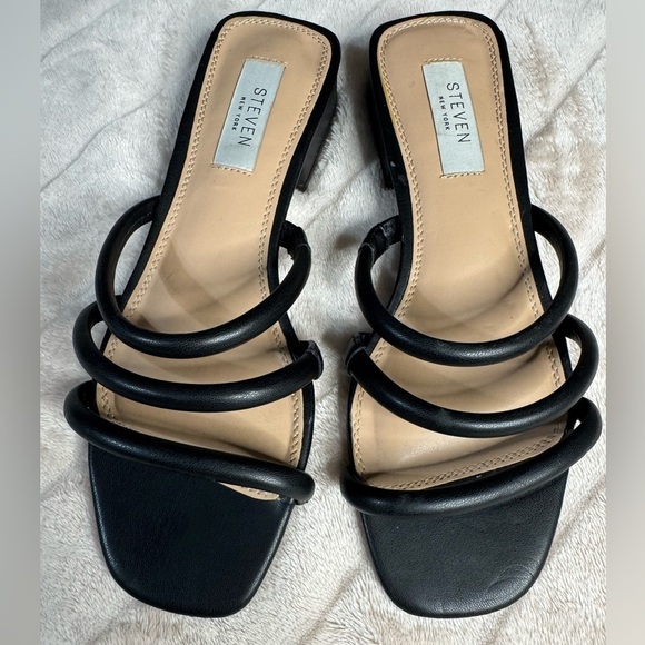 Steven New York Shoes - Steven Black Strappy Heels